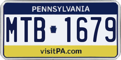 PA license plate MTB1679