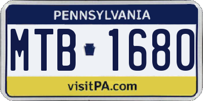 PA license plate MTB1680