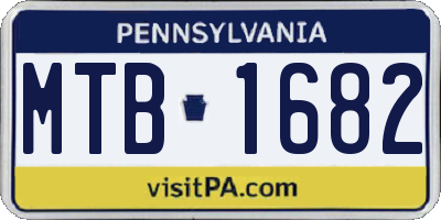PA license plate MTB1682