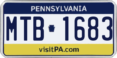 PA license plate MTB1683