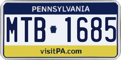 PA license plate MTB1685