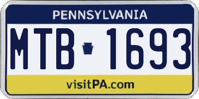 PA license plate MTB1693