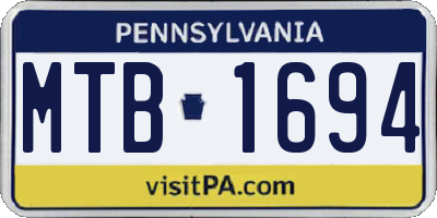 PA license plate MTB1694