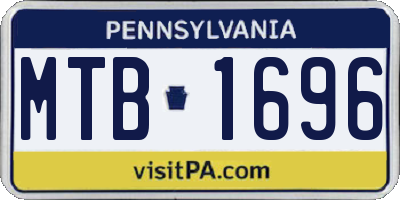 PA license plate MTB1696