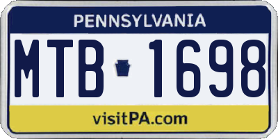 PA license plate MTB1698