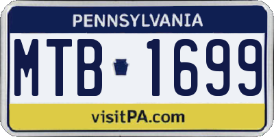 PA license plate MTB1699