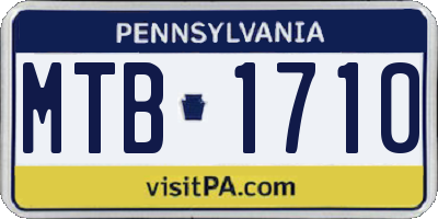PA license plate MTB1710