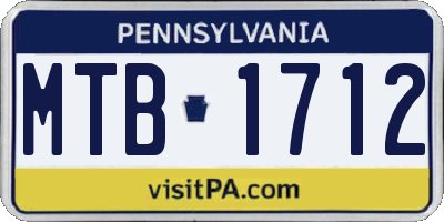 PA license plate MTB1712