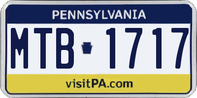 PA license plate MTB1717