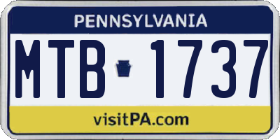 PA license plate MTB1737