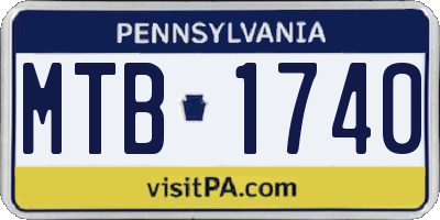 PA license plate MTB1740