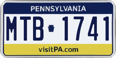 PA license plate MTB1741