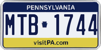 PA license plate MTB1744