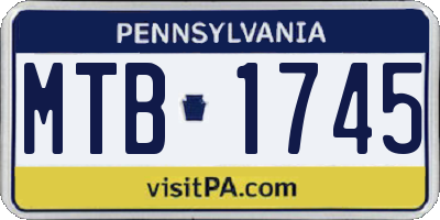 PA license plate MTB1745