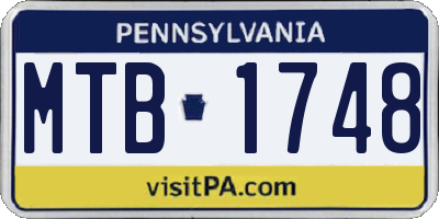 PA license plate MTB1748