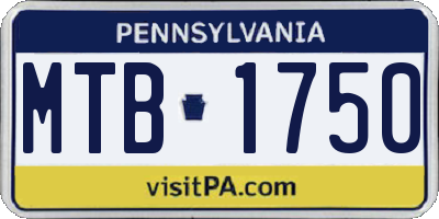 PA license plate MTB1750
