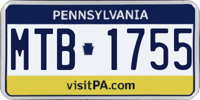 PA license plate MTB1755