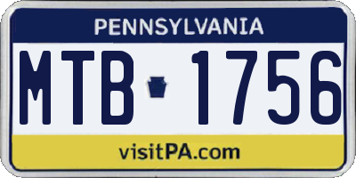 PA license plate MTB1756