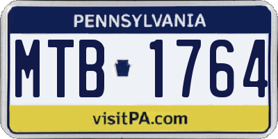 PA license plate MTB1764