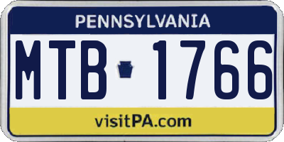 PA license plate MTB1766