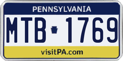 PA license plate MTB1769