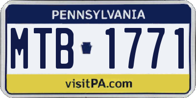 PA license plate MTB1771