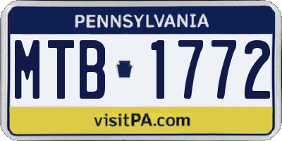 PA license plate MTB1772
