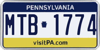 PA license plate MTB1774