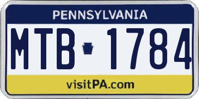 PA license plate MTB1784