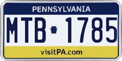PA license plate MTB1785