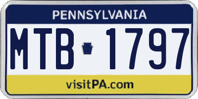 PA license plate MTB1797