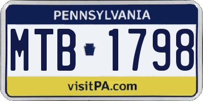 PA license plate MTB1798