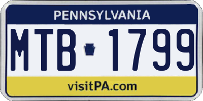 PA license plate MTB1799