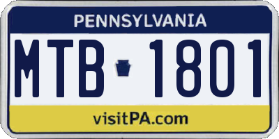 PA license plate MTB1801