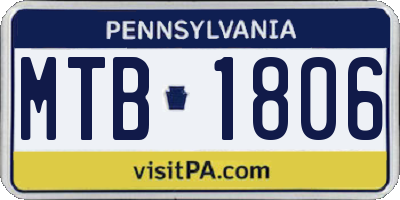 PA license plate MTB1806