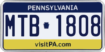 PA license plate MTB1808