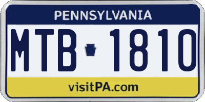 PA license plate MTB1810