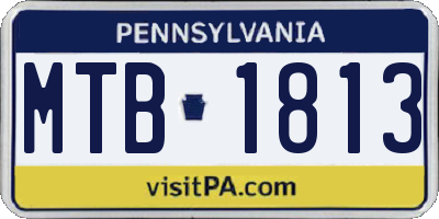 PA license plate MTB1813