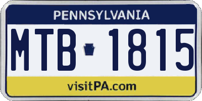PA license plate MTB1815