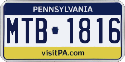 PA license plate MTB1816