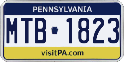 PA license plate MTB1823