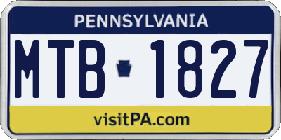 PA license plate MTB1827