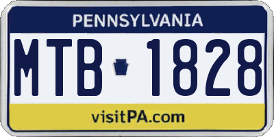 PA license plate MTB1828