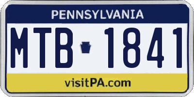 PA license plate MTB1841
