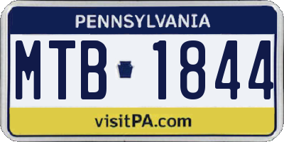 PA license plate MTB1844