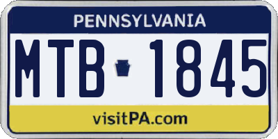 PA license plate MTB1845