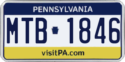 PA license plate MTB1846