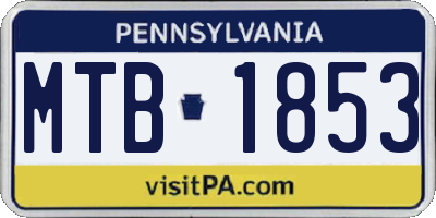 PA license plate MTB1853