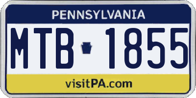 PA license plate MTB1855