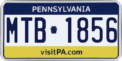 PA license plate MTB1856